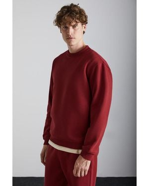 Grimelange Crew Neck Ribbed Sweatshirt - Red