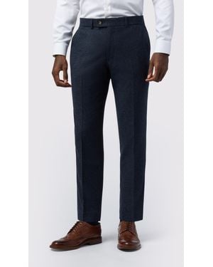 Alexandre Silver Label Tailored Fit Donegal Trouser - Blue