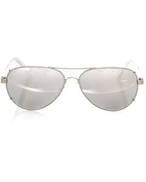 Frankie Morello Elegant Aviator Eyewear With Smoked Lenses - White
