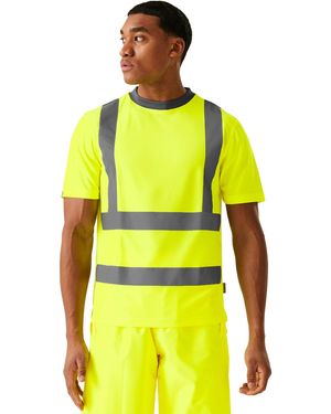 Regatta Adults Hi Vis Pro Contract T Shirt - Yellow