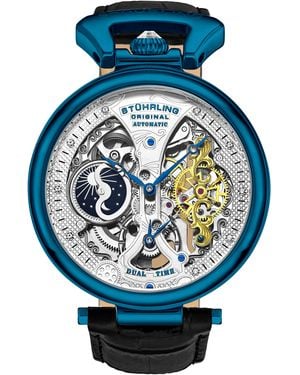 Stuhrling Emperor's Grand Dt Automatic 46Mm Skeleton - Blue