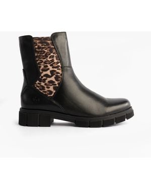 Remonte D2S70-03 Side Zip Chelsea Boots Leather - Black