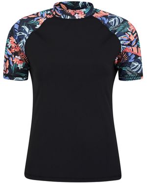 Mountain Warehouse Ladies Patterned Rash Top (Mixed) - Black