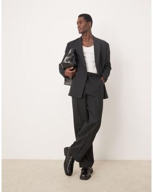ASOS Wide Leg Suit Trousers - Natural