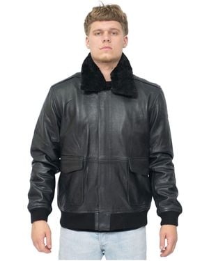 Infinity Leather Air Force A2 Cowhide Bomber Jacket-Montreal - Black