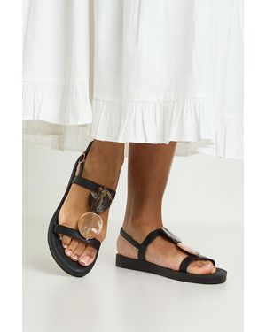 Boohoo Resin Trim Detail Strappy Sandals - White