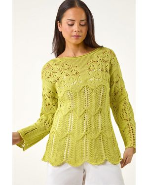 Roman Petite Open Knit Jumper - Yellow