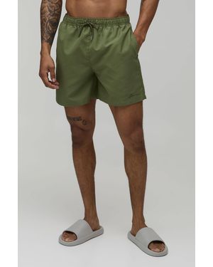 BoohooMAN Mid Length Bm Autograph Swim Short - Green