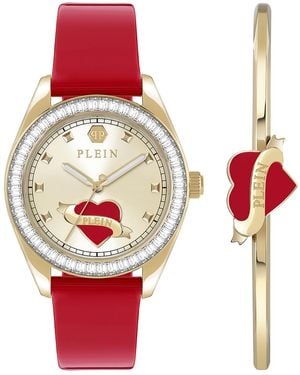 Philipp Plein Valentine Watch Pw2Ba0825 Leather - Red