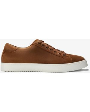 Clarks Lockton Lace Cola Suede Trainers - Brown