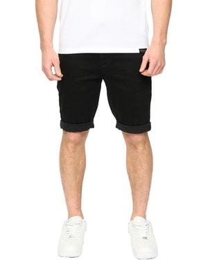 Crosshatch Youlgreeve Denim Belted Shorts Wash) - Black