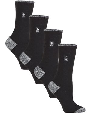 Heat Holders 4 Pairs Ladies Ultralite Lightweight Thermal Socks - Black