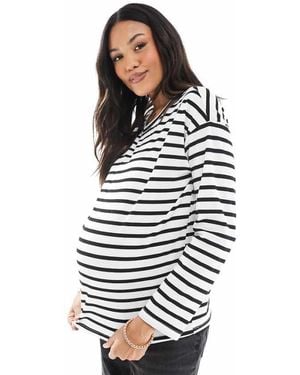 Mama.licious Maternity Long Sleeved Waffle Jersey Top - White