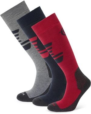 TOG24 Bergenz 3 Pack Ski Socks Dark/Dark/Light Marl - Red