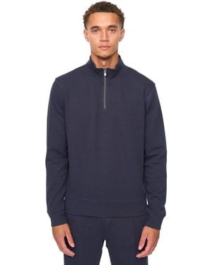Duck and Cover Slellmoore Quarter Zip Sweatshirt - Blue