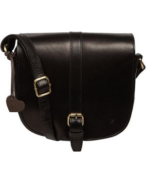 NiNa Amora 'Petra' Leather Cross Body Bag - Black