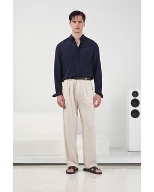 Giesto Pleated Wide Leg Trousers - White