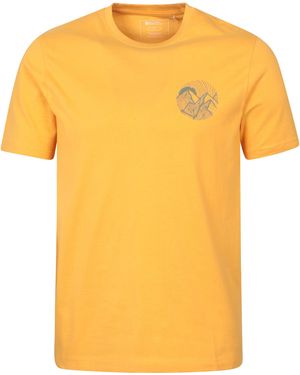 Mountain Warehouse 'Mountain Valley' T-Shirt Cotton Sun Protection Summer Casual Tee - Yellow
