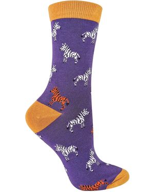 Miss Sparrow Novelty Animal Soft Bamboo Breathable Socks - Purple