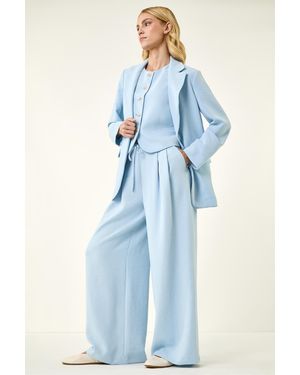 Roman Fluid Tie Front Smart Trouser - Blue