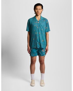 Lyle & Scott Goldfish Print Swimshort - Blue