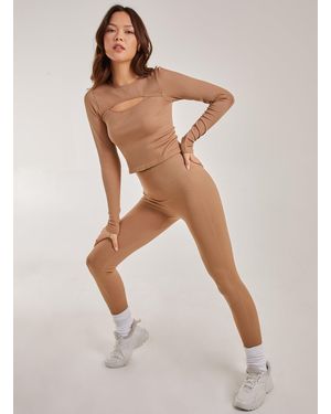 Pink Vanilla Active Rib Leggings - Natural