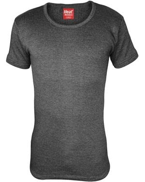 Heat Holders Cotton Thermal Underwear Short Sleeve T Shirt Vest - Grey
