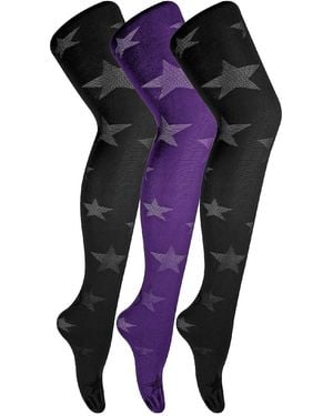Sock Snob 3 Pair Multipack Ladies 80 Denier Tights - Blue