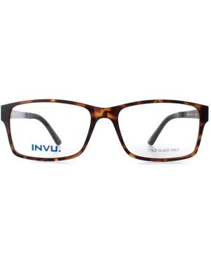 INVU Rectangle Tortoise Matte Demi B4425 - Brown
