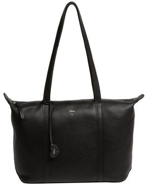 NiNa Amora 'Leonor' Leather Tote Bag - Black