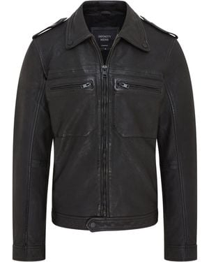 Infinity Leather Classic Shirt Jacket - Black