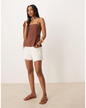 ASOS Cinched Tie Side Cami - Natural