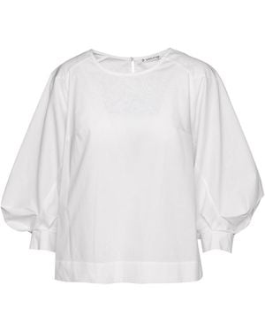 Conquista Top With Bishop Sleeves - White