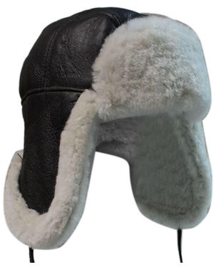 Infinity Leather Navigator Raf Trapper Hat - Grey