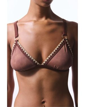 Penti Light Emery Triangle Bikini Top - Brown