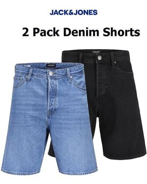 Jack & Jones 2 Pack Denim Shorts - Blue