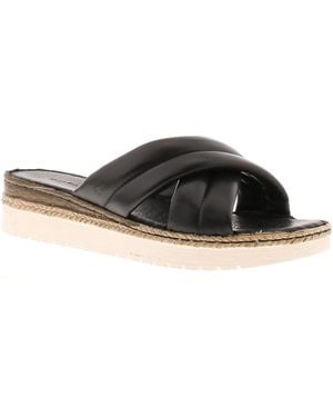 Hush Puppies Sandals Wedge Samira Leather Slip On Leather (Archived) - Black
