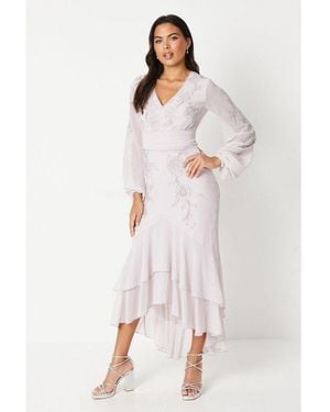 Coast Floral Hand Embellished Maxi Dress - White
