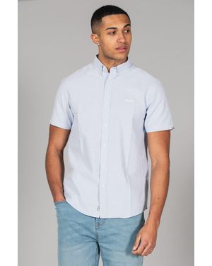 Tokyo Laundry Light 'Tiberius' Cotton Short Sleeved Button-Up Oxford Shirt - White