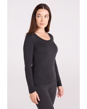 Mountain Warehouse 'Keep The Heat' Round Neck Top Quick Dry Long Sleeve Tee - Black