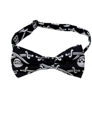 SVNX Skull Print Bow Tie - Black