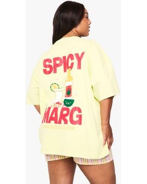 Boohoo Plus Spicy Marg Oversized T-Shirt - Pink