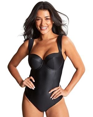 Panache Obsidian Monica Balcony Wide Strap Swimsuit - Black