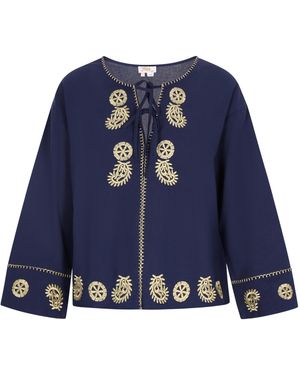 Usha Blouse Dames Marine - Blauw