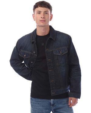 BOSS Adjustable Hem Denim Jacket - Blue