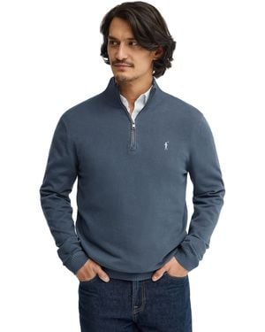 POLO CLUB Zip Neck Jumper Pullover12 - Blue