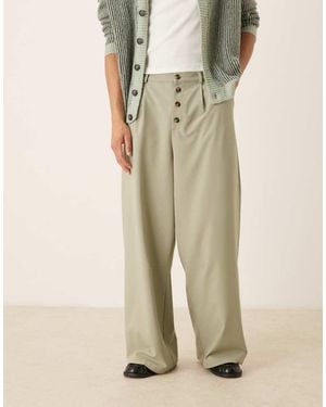ASOS Horseshoe Trouser With Pinstripe - Natural