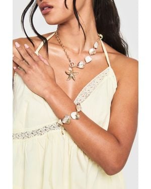Boohoo Shell Charm Bracelet - Natural