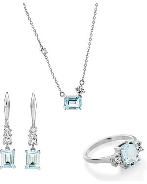 Orphelia 'fira' Dames 925 Sterling Zilver Set: Ketting + Oorbellen + Ring - Metallic