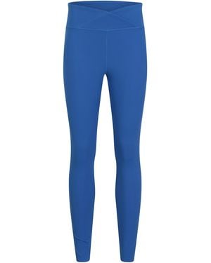 Mountain Warehouse 'Warrior Pose' Leggings High Waist Moisture Wicking Breathable Gym Bottoms Polyamide - Blue